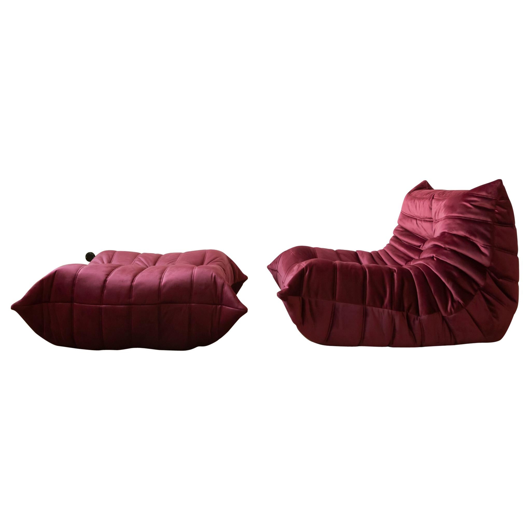 Two-Piece Togo Set by Michel Ducaroy Manufactured by Ligne Roset in France For Sale