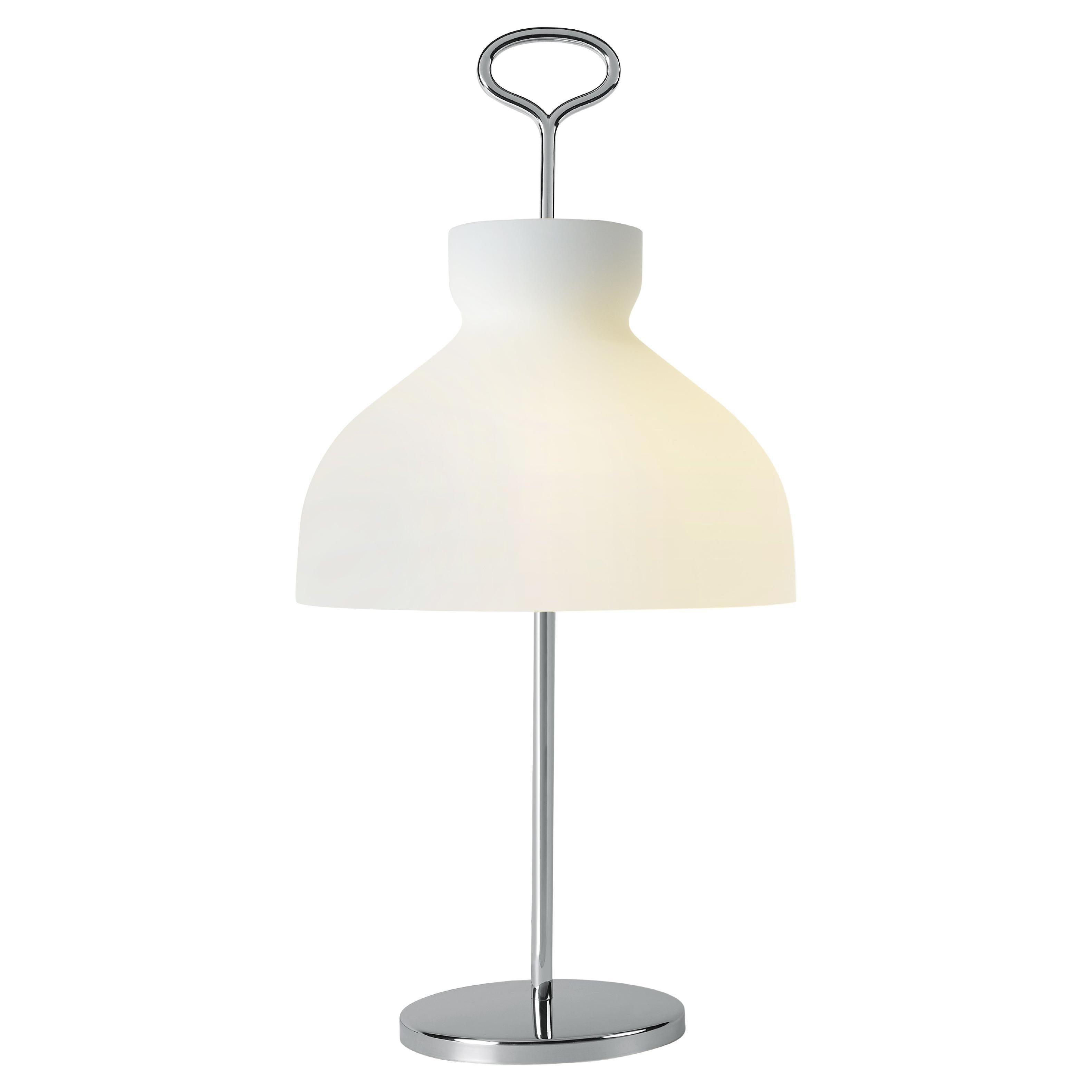 Große Tischlampe „Arenzano“ aus Chrom und Glas von Ignazio Gardella für Tato Italia im Angebot