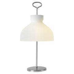 Large Ignazio Gardella 'Arenzano' Table Lamp in Chrome and Glass for Tato Italia