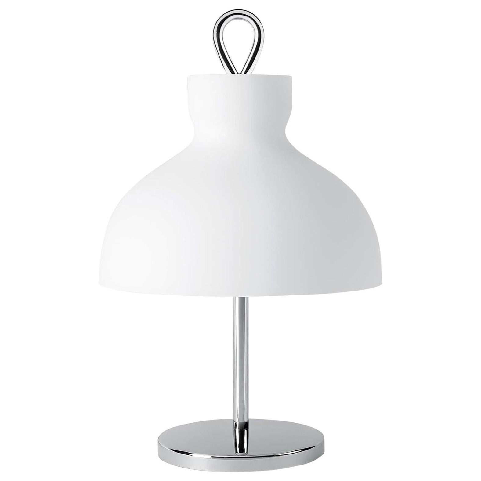 Ignazio Gardella 'Arenzano Bassa' Table Lamp in Chrome and Glass for Tato Italia In New Condition For Sale In Glendale, CA