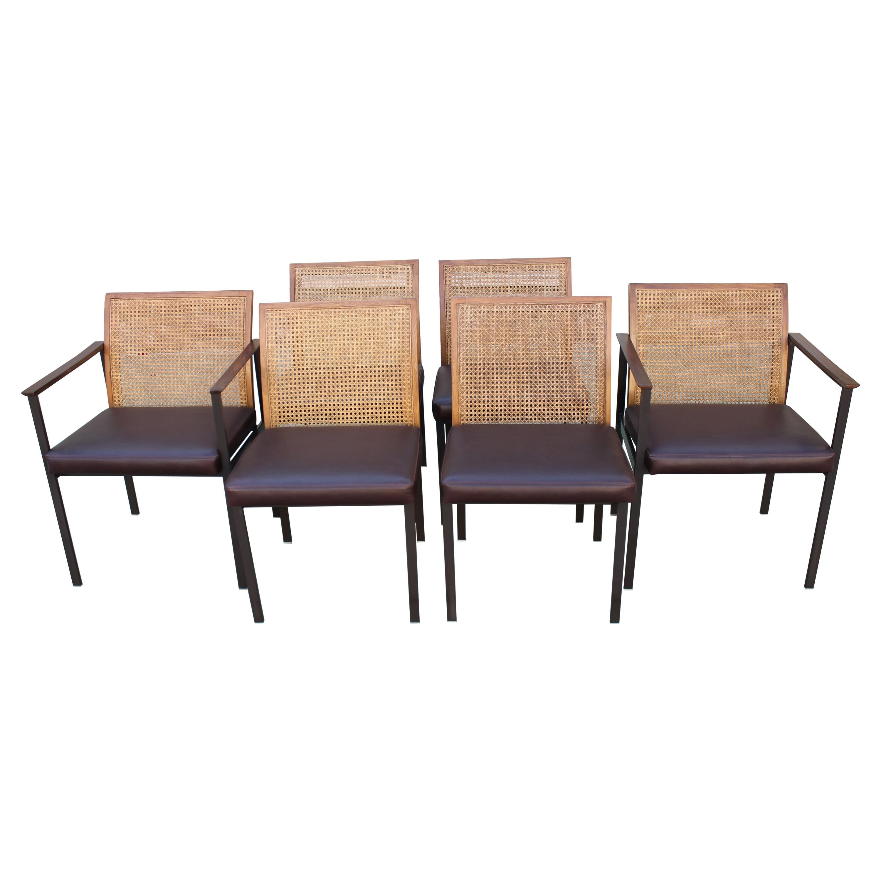 Six Mid-Century Modern Dining Chairs by Lane Furniture