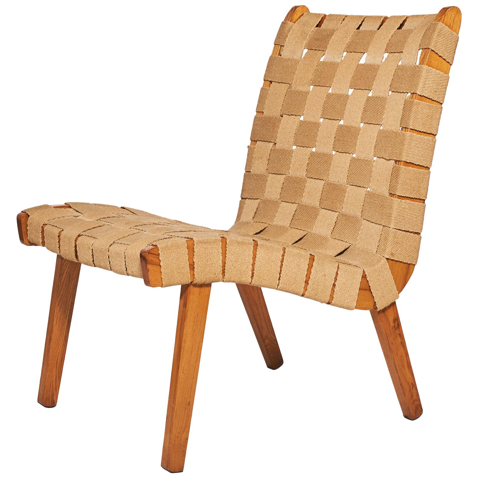 Jens Risom Style Lounge Chair, 1960s For Sale