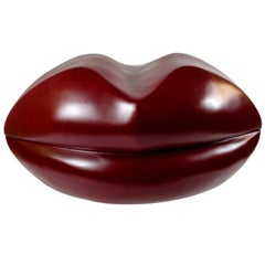 Pop Art Style Big Deep Red Mouth Made of Fiberglass