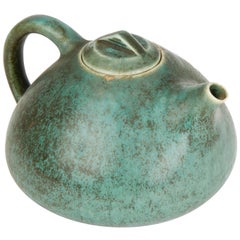 Retro Danish Saxbo Eva Stæhr-nielsen Green Art Pottery Teapot