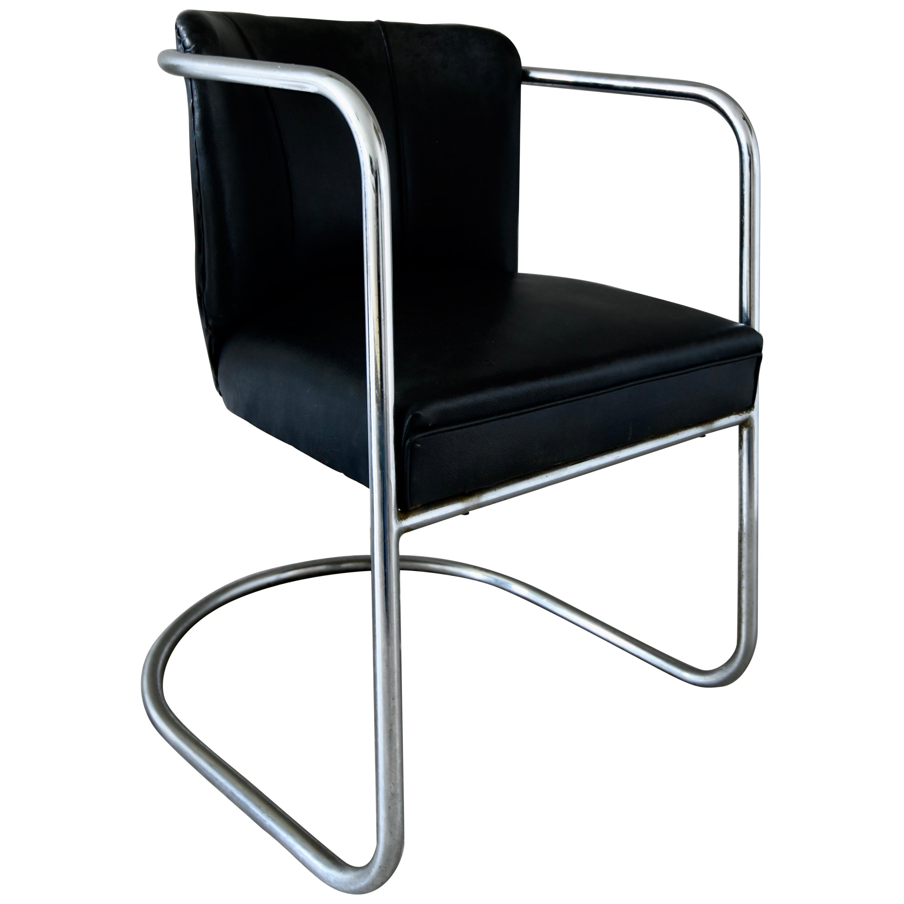 PEL Armchair Tubular Steel Cantilever Vintage Modernist Cox Bauhaus For Sale