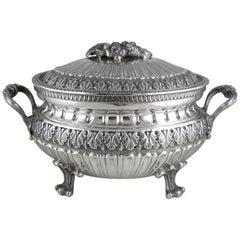 Antique Italian Soup Tureen 800 Silver