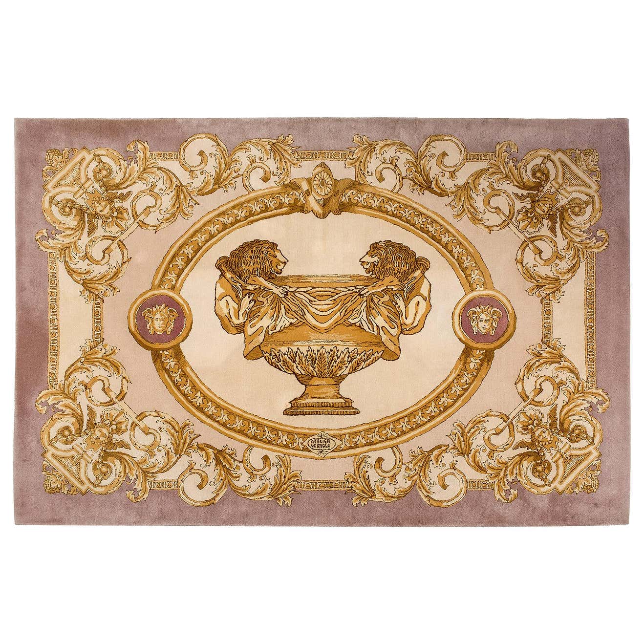 Large Original 1980s Wool Carpet Made by Versace Atelier, Italy For ...