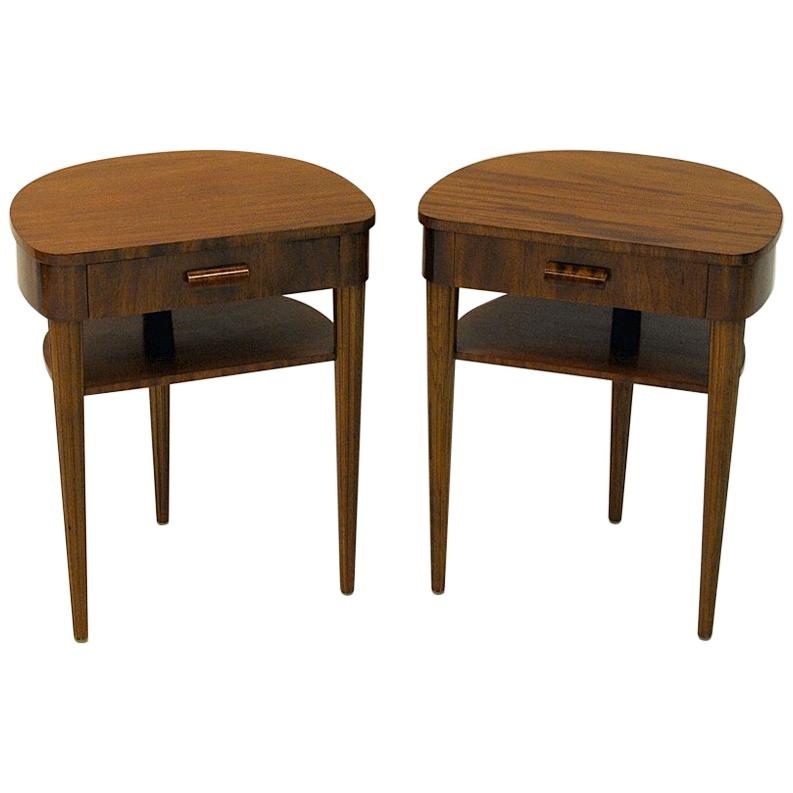 Pair of Mahogany Night Tables from Bodafors, 1940s, Sweden