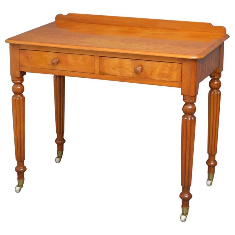 Victorian Satin Birch Writing Table For Sale at 1stDibs