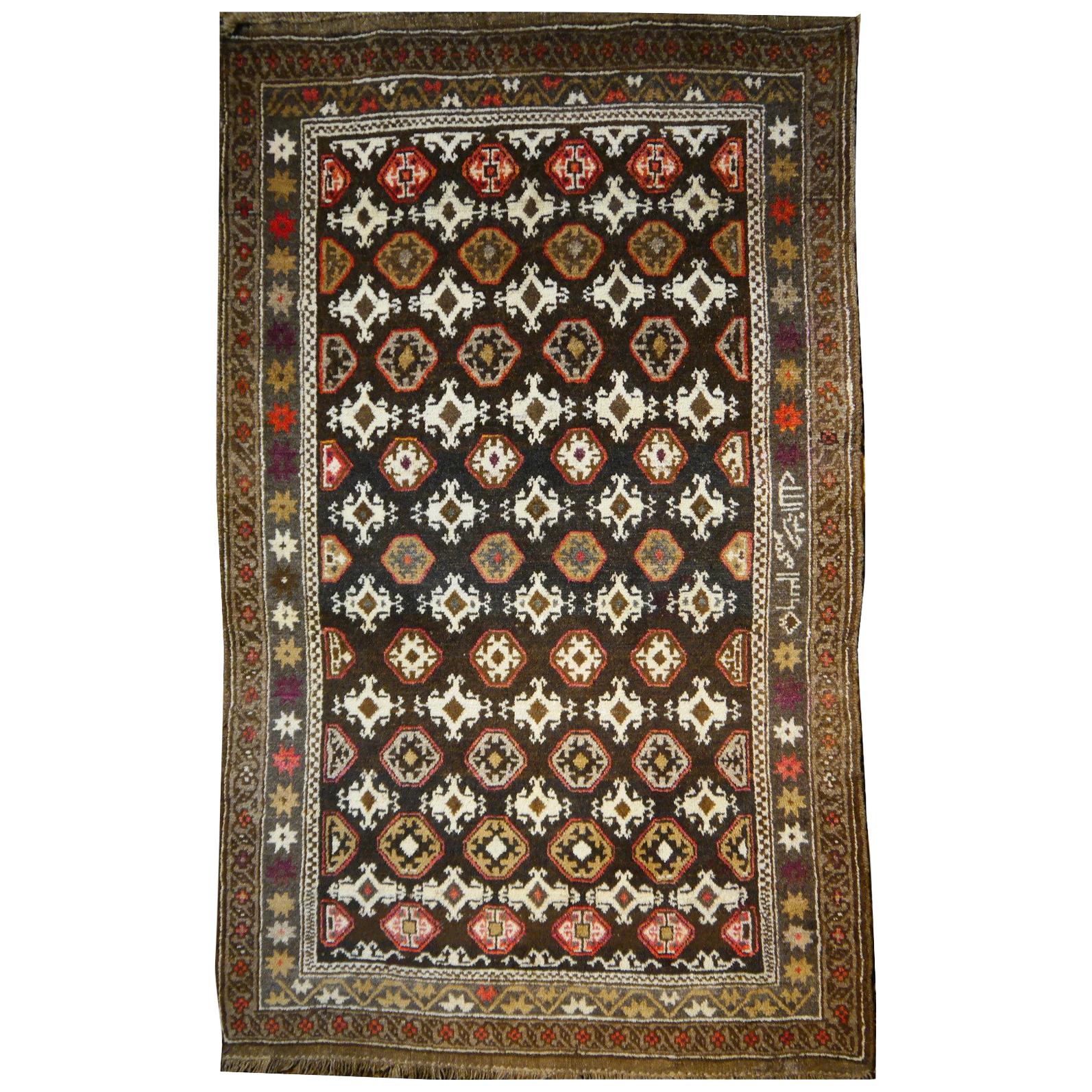 Karabagh Rug Hand Knotted in Azerbeijan, Midcentury For Sale