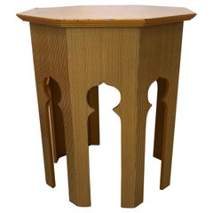 Stylish Moroccan Inspired Grass Cloth Wrapped Side Table End Table