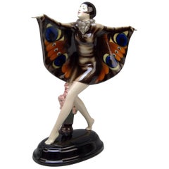 Vintage Goldscheider Vienna Lorenzl Butterfly Lady Captured Bird Nr.5960 15.94