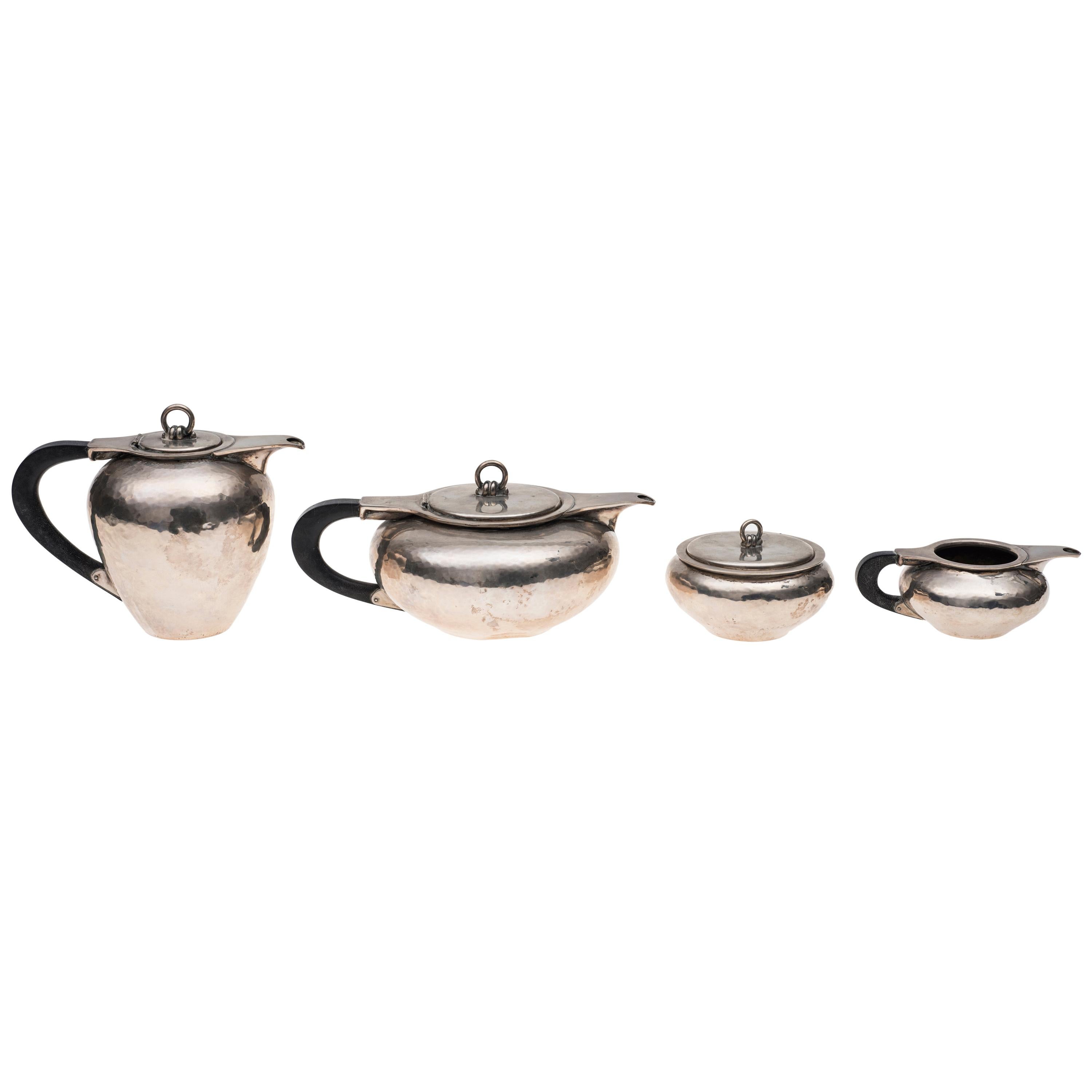 Vintage Silver Coffee and Tea Service, Italian Manufacture, 1934-1944 For Sale