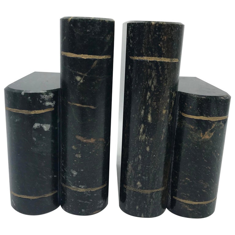 1960s Italian Marble Book Sculpture Bookends, Pair at 1stDibs