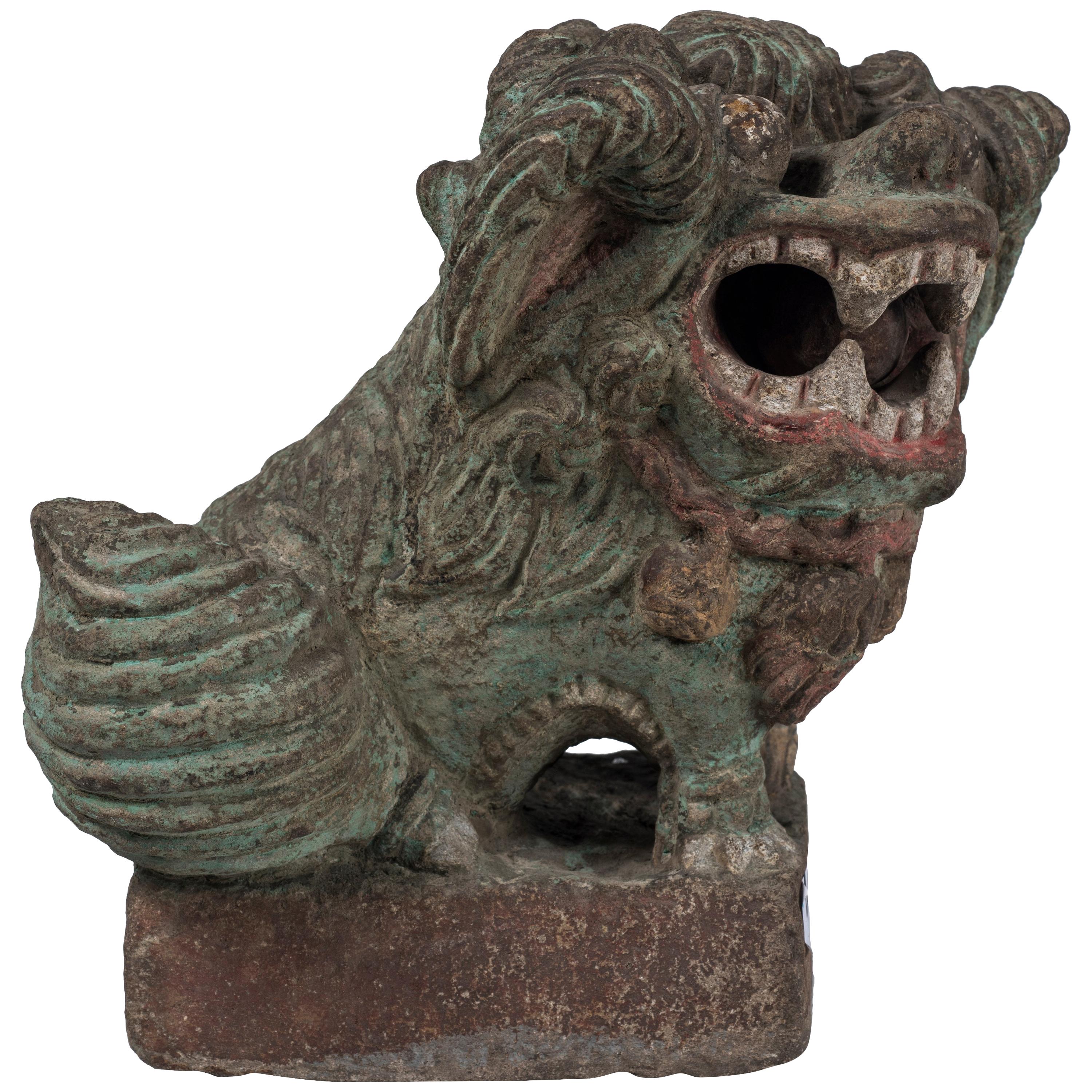 Ancient Pho Dog Sculpture, Chinese Manufacture, 19th Century