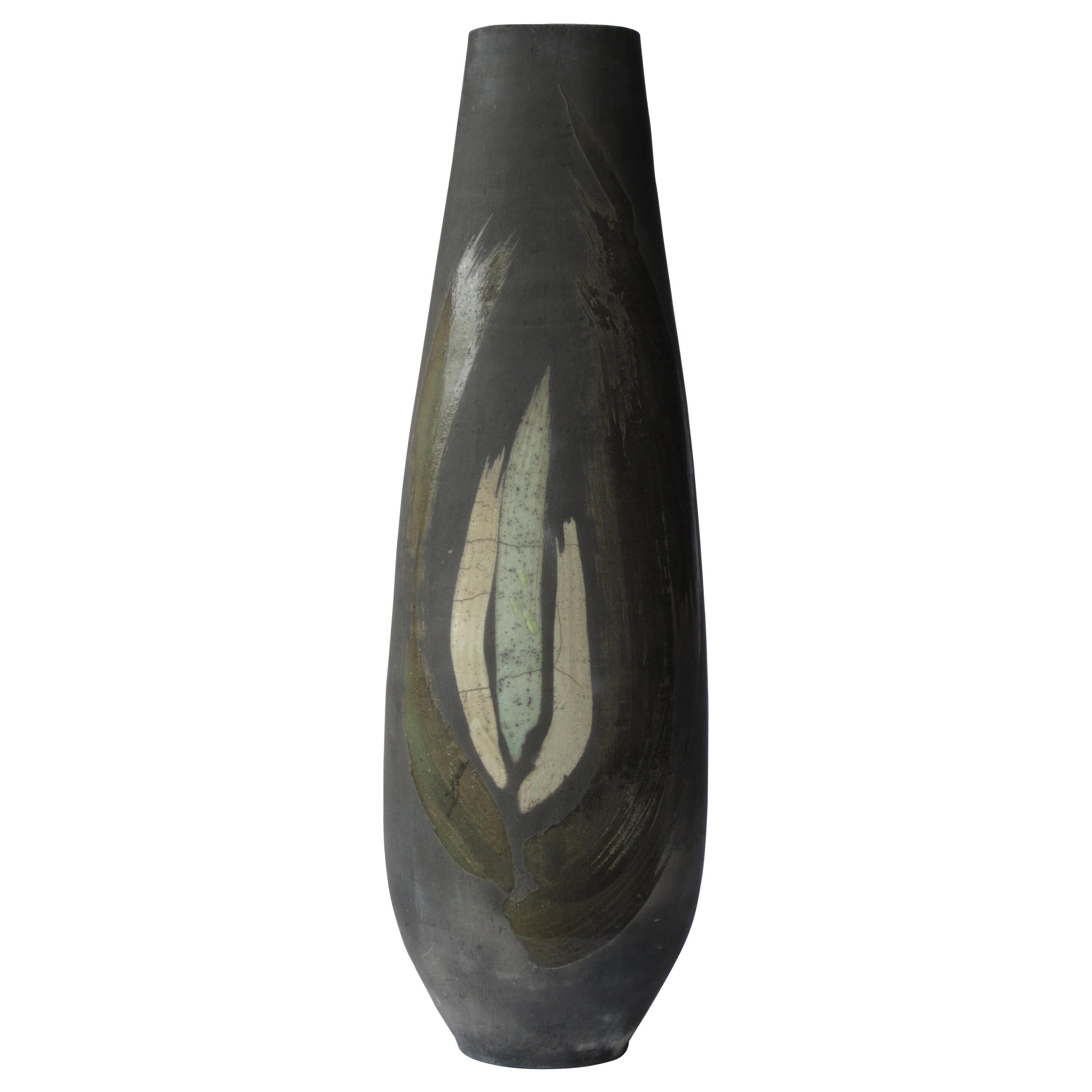 Genesis III, Raku Fired Vase For Sale