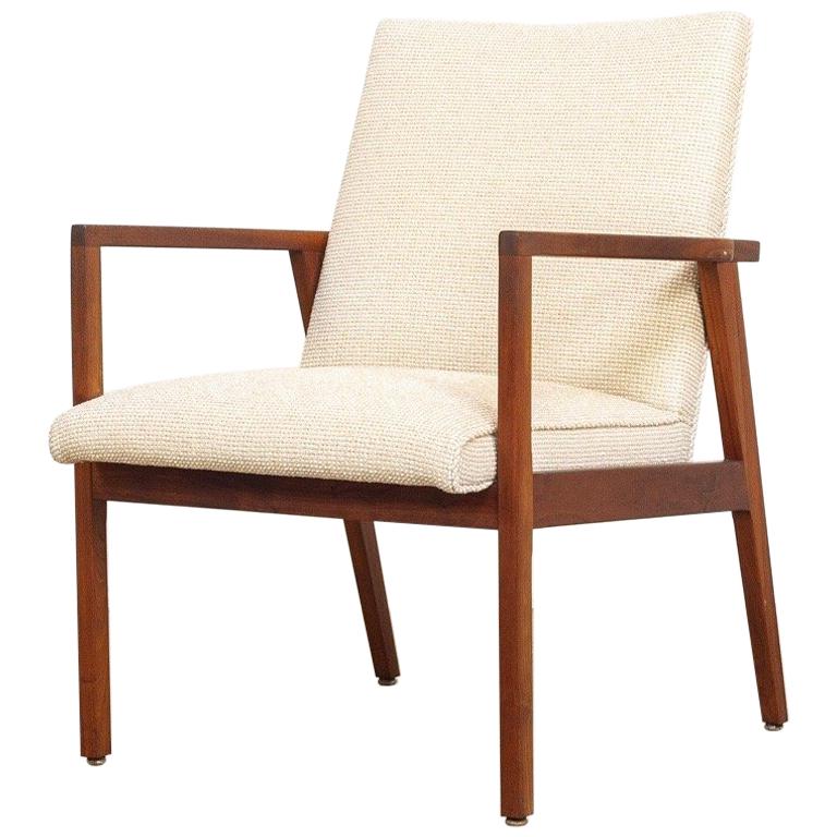 Midcentury Jens Risom Upholstered Lounge Chair, 1960s For Sale