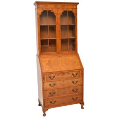 Vintage Burr Walnut Bureau Bookcase