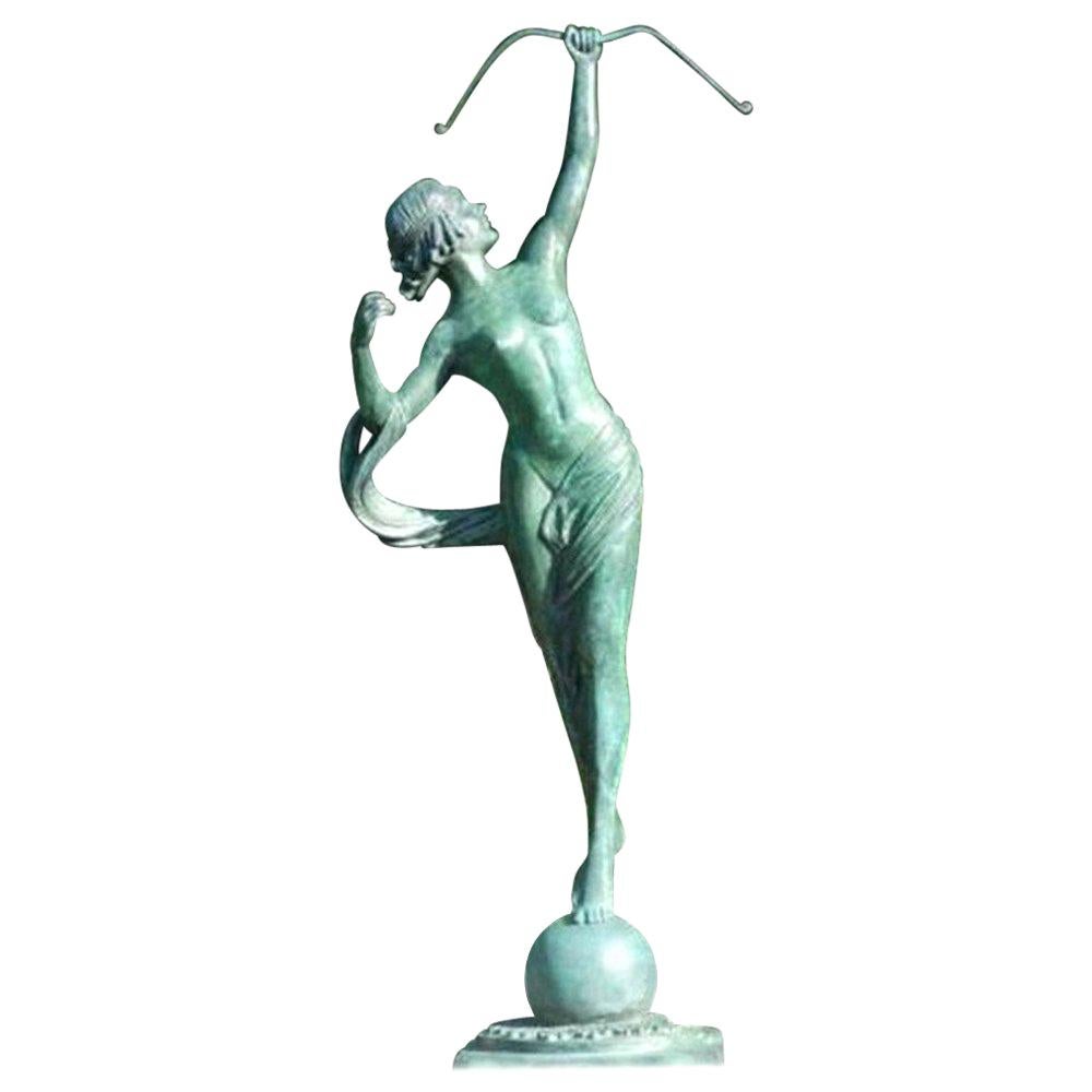 Cast Bronze Sculpture of Diana, Roman Goddess of the Hunt in Various Patinas For Sale