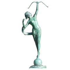 Vintage Cast Bronze Sculpture of Diana, Roman Goddess of the Hunt in Various Patinas