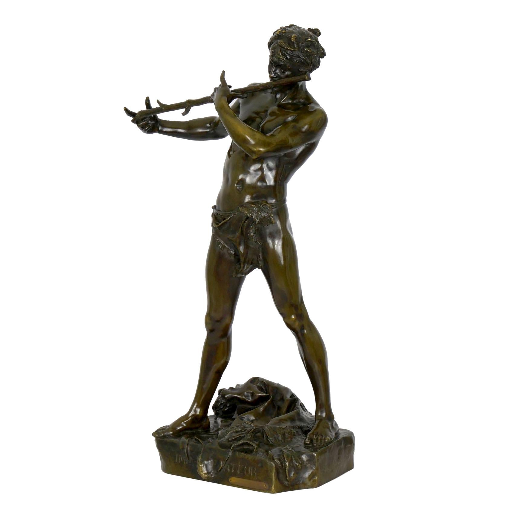 French Antique Bronze Sculpture “L’Improvisateur” by Felix Charpentier & Colin