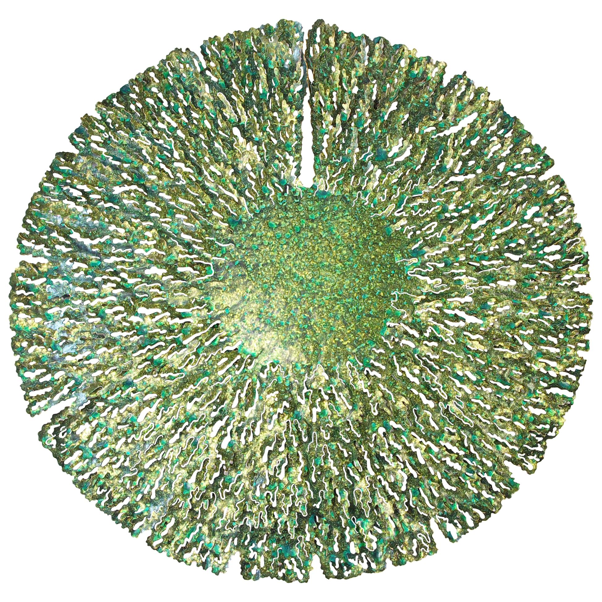 Green and Gold Iron Seaweed Wall Sculpture FINAL CLEARANCE SALE