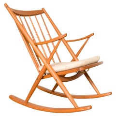 Midcentury Danish Modern Frank Reenskaug for Bramin Teak Rocking Chair, 1960s