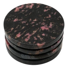 Rhodonite Coasters, Set of 4