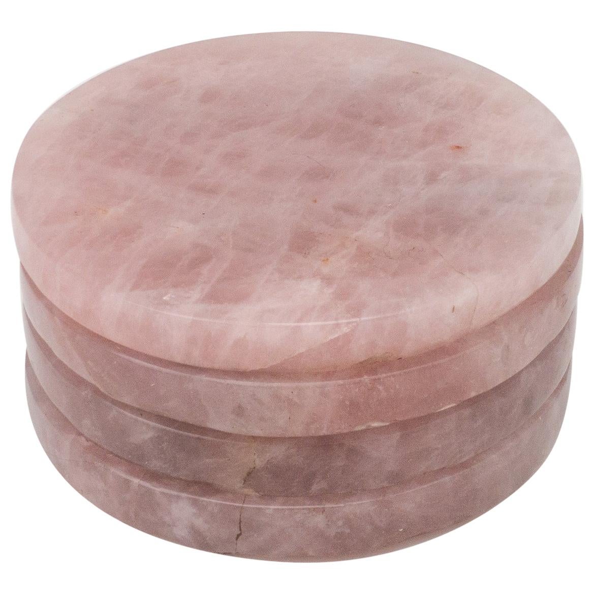 Rose Quartz Coasters, Set of 4