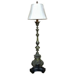 Antique 19th Century Renaissance Cast Bronze Floor Lamp