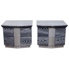 Pair of Cerused End Tables