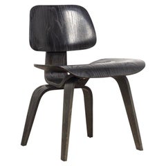 Retro Midcentury Eames for Herman Miller Black DCW Dining Chair, 1950s
