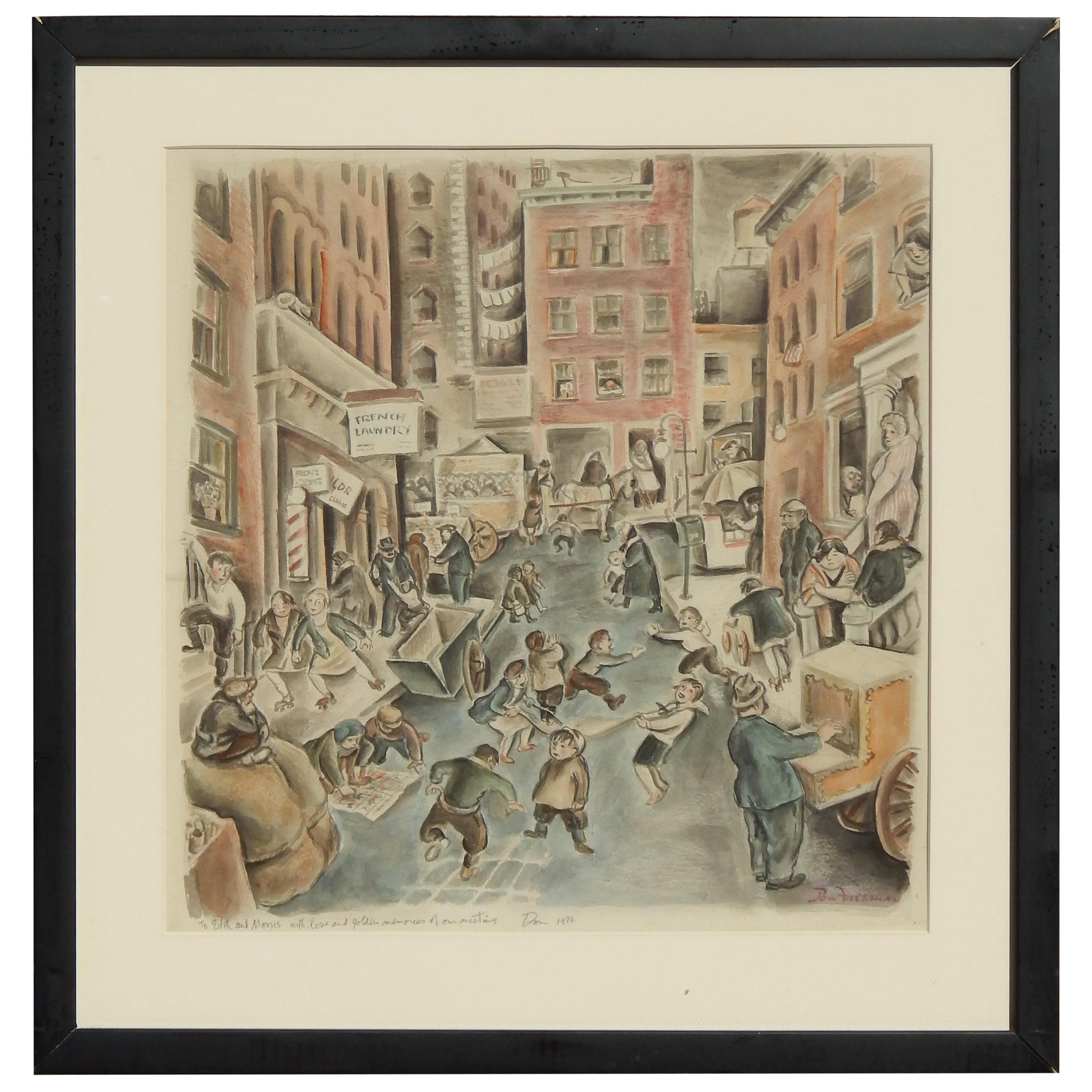 Don Freeman Watercolor, 1930s-1940s, New York Subject