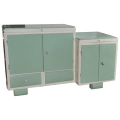 1930s Art Deco Washstand and Cabinet