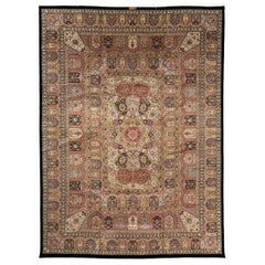 Pakistan Cathedral Panel Rug Very Fine Hand-Knotted Wool Carpet