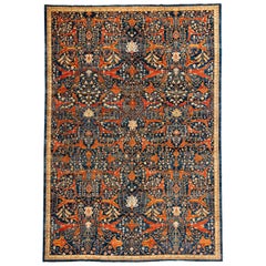All-Over Design New Afghanistan Transitional Carpet with Blue, Yellow and Rust