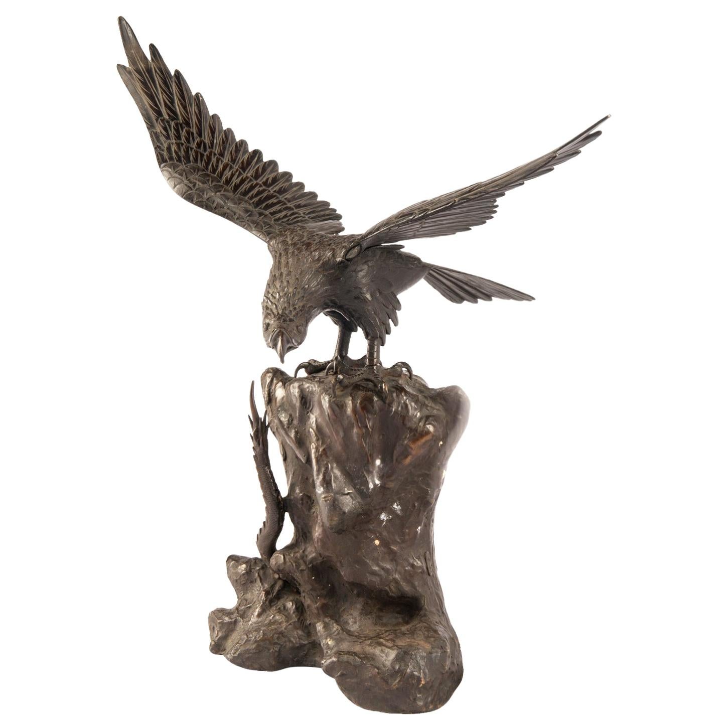 19th Century, Japanese Bronze Eagle