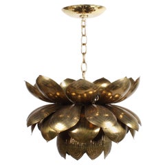 Large Feldman Lighting Company Brass Lotus Chandelier