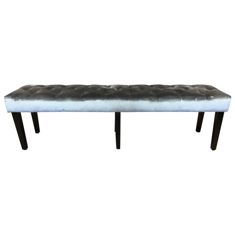 Z Gallerie Lola Silky Champagne Velvet Bench For Sale at 1stDibs z