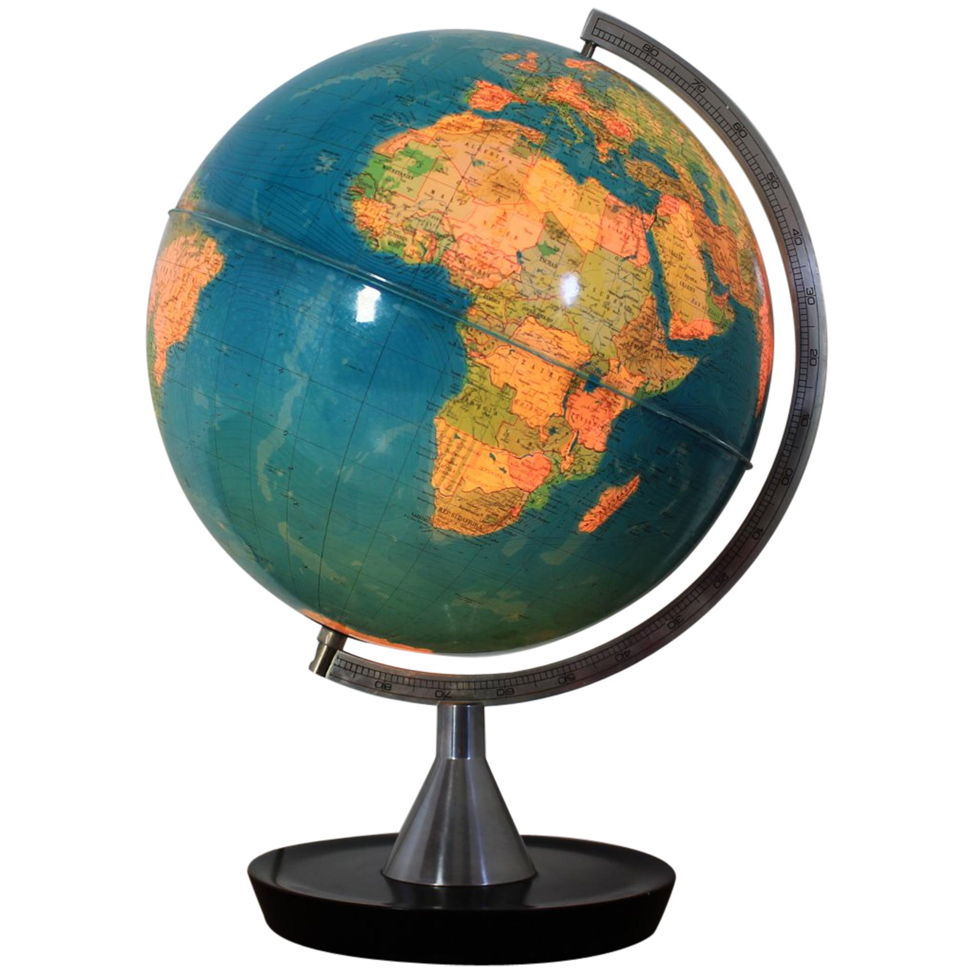 Midcentury Illuminated Globe, 1970s