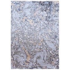 21st Century Contemporary Abstract Indian Silk Rug