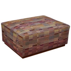 Ottoman Covered in Handwoven Indian Fabric