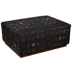 Ottoman Covered in Handwoven Indian Fabric