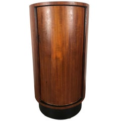 Art Deco Style Cylinder Bar:: Lazy Susan Revolving Shelf Interior:: R S Associates