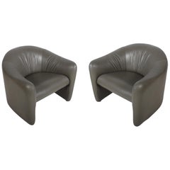 Pair of 1970s Metropolitan Furniture Company Leather Lounge Chairs