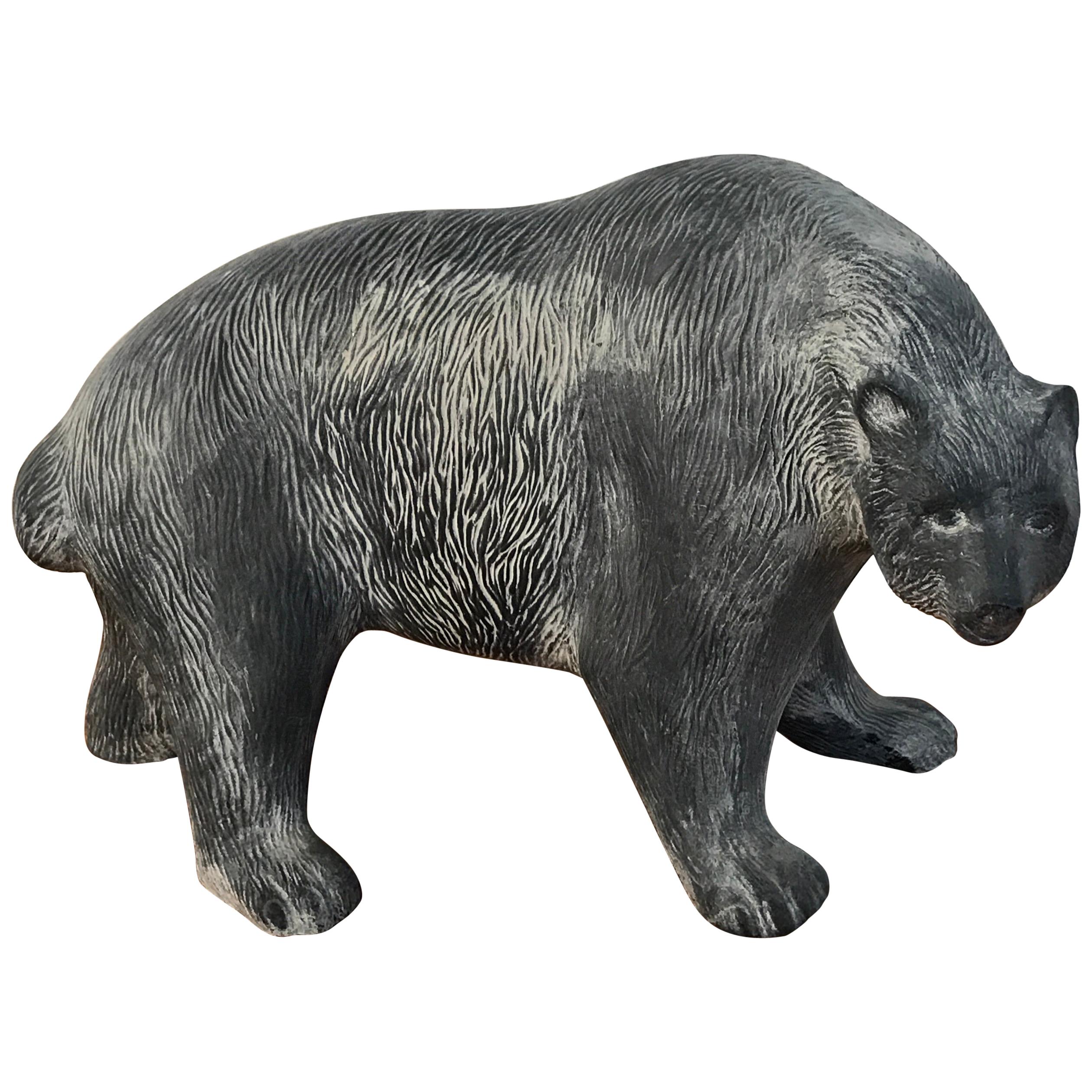 Large Midcentury Pottery Bear, Attributed to Tony Evans