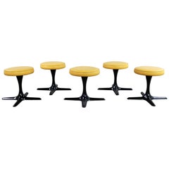Used 5 Mid-Century Modern Burke Division for Brunswick Tulip Style Swivel Low Stools