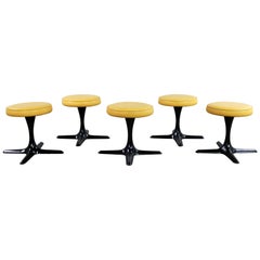 5 Mid-Century Modern Burke Division for Brunswick Tulip Style Swivel Low Stools