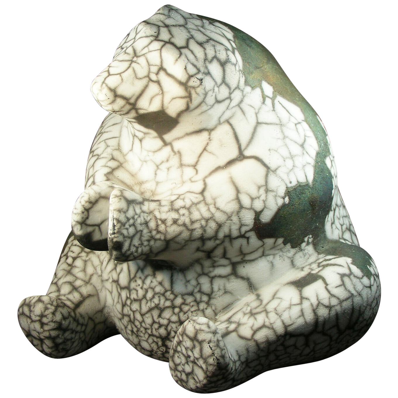 Raku Pottery "Polar Bear" by Tony Evans