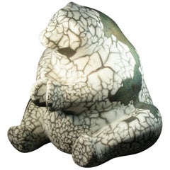 Raku Pottery "Polar Bear" by Tony Evans